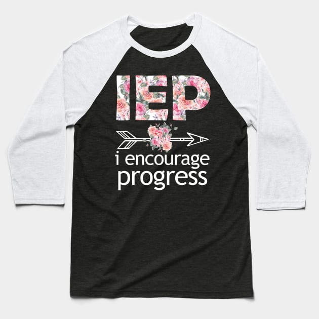 special education teacher shirt cheetah, iep i encourage progress, Flower Baseball T-Shirt by Johner_Clerk_Design